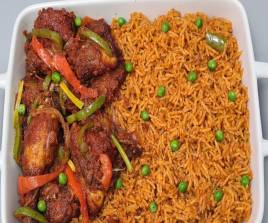 Jollof rice and chicken